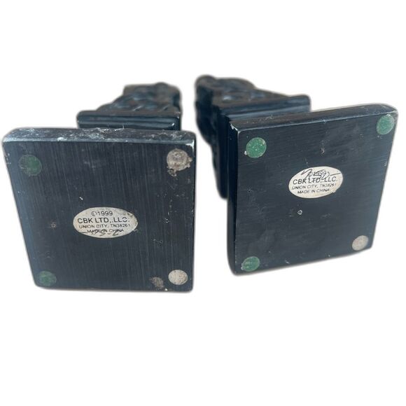 Vintage CBK LTD LLC 1999 Black Chess Like Figurine Statue Set of 2 Home Decor - Picture 5 of 10